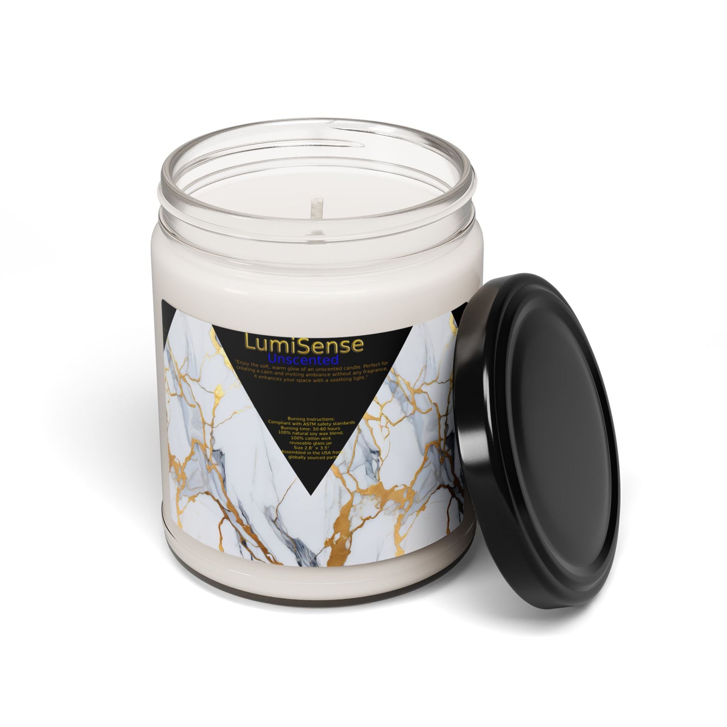 Luxurious Marble Un Scented Soy Candle - 9oz | Elegant Home Decor & Relaxation