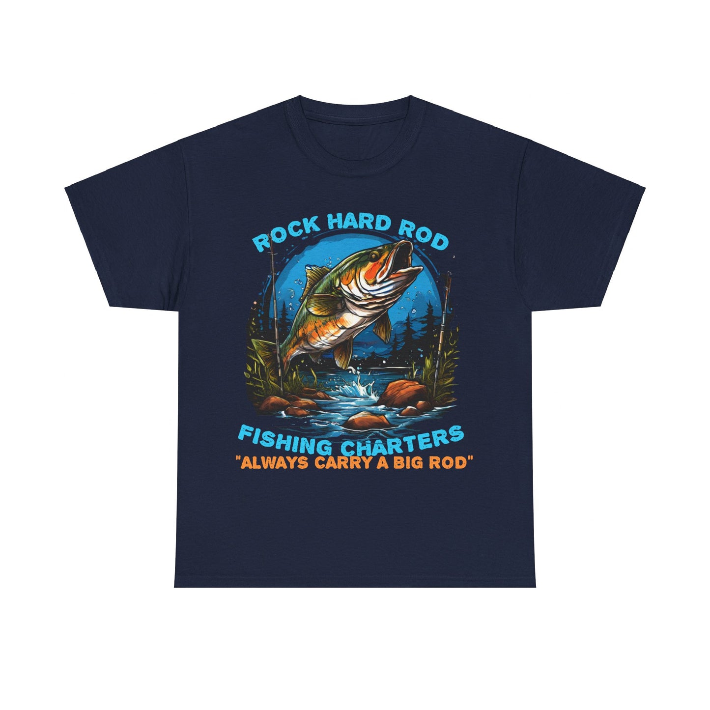 Rock Hard Rod Fishing Charters Unisex Heavy Cotton Tee