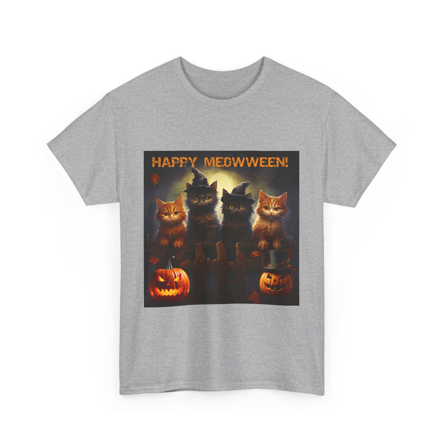 Happy Meowween Unisex Heavy Cotton Tee