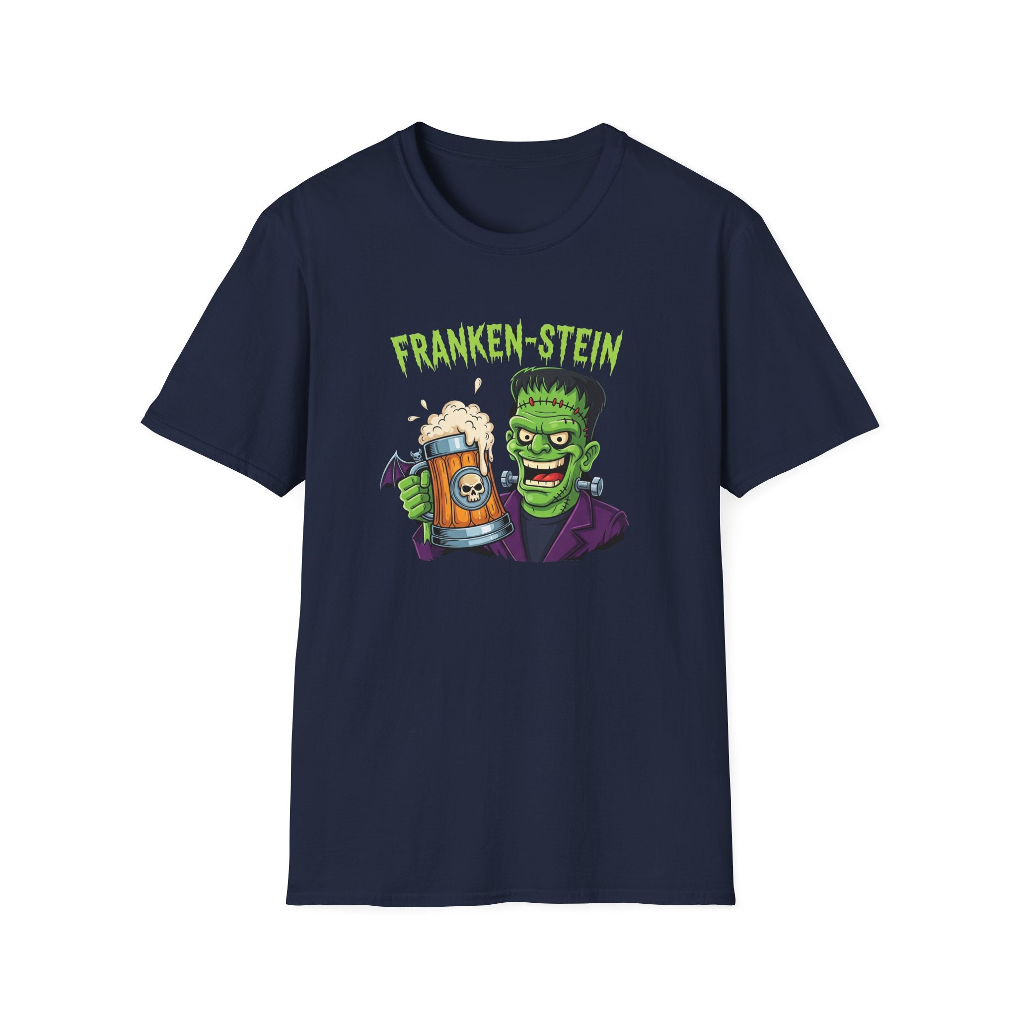 Franken-stein Beer T-Shirt, Spooky Halloween Apparel, Unisex Graphic Tee, Monster Mash Party Shirt, Halloween Costume Top, Beer Lover Gift