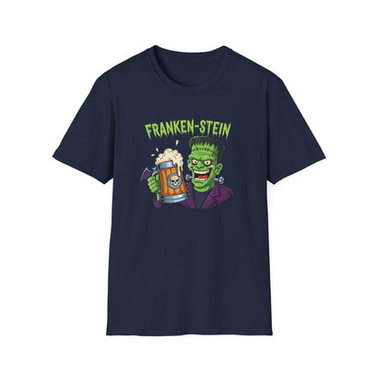 Franken-stein Beer T-Shirt, Spooky Halloween Apparel, Unisex Graphic Tee, Monster Mash Party Shirt, Halloween Costume Top, Beer Lover Gift
