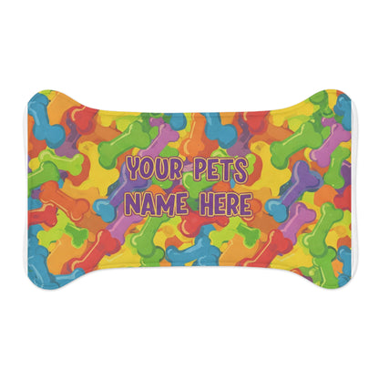 Personalized Colorful Pet Feeding Mat - Customizable with Your Pet's Name