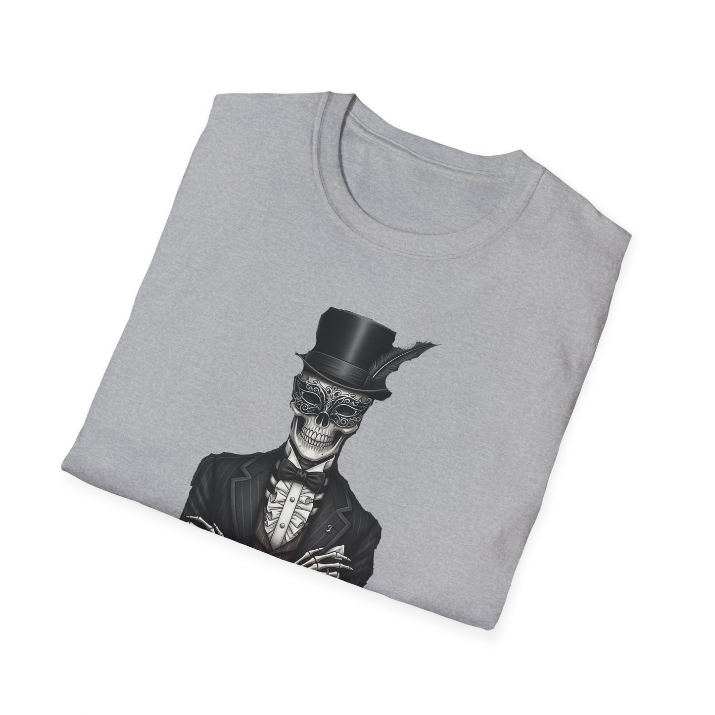 Dapper Dans Top Hat Emporium T-Shirt, Skeleton Shirt, Unisex Graphic Tee, Halloween Apparel, Unique Gift for Goth Style