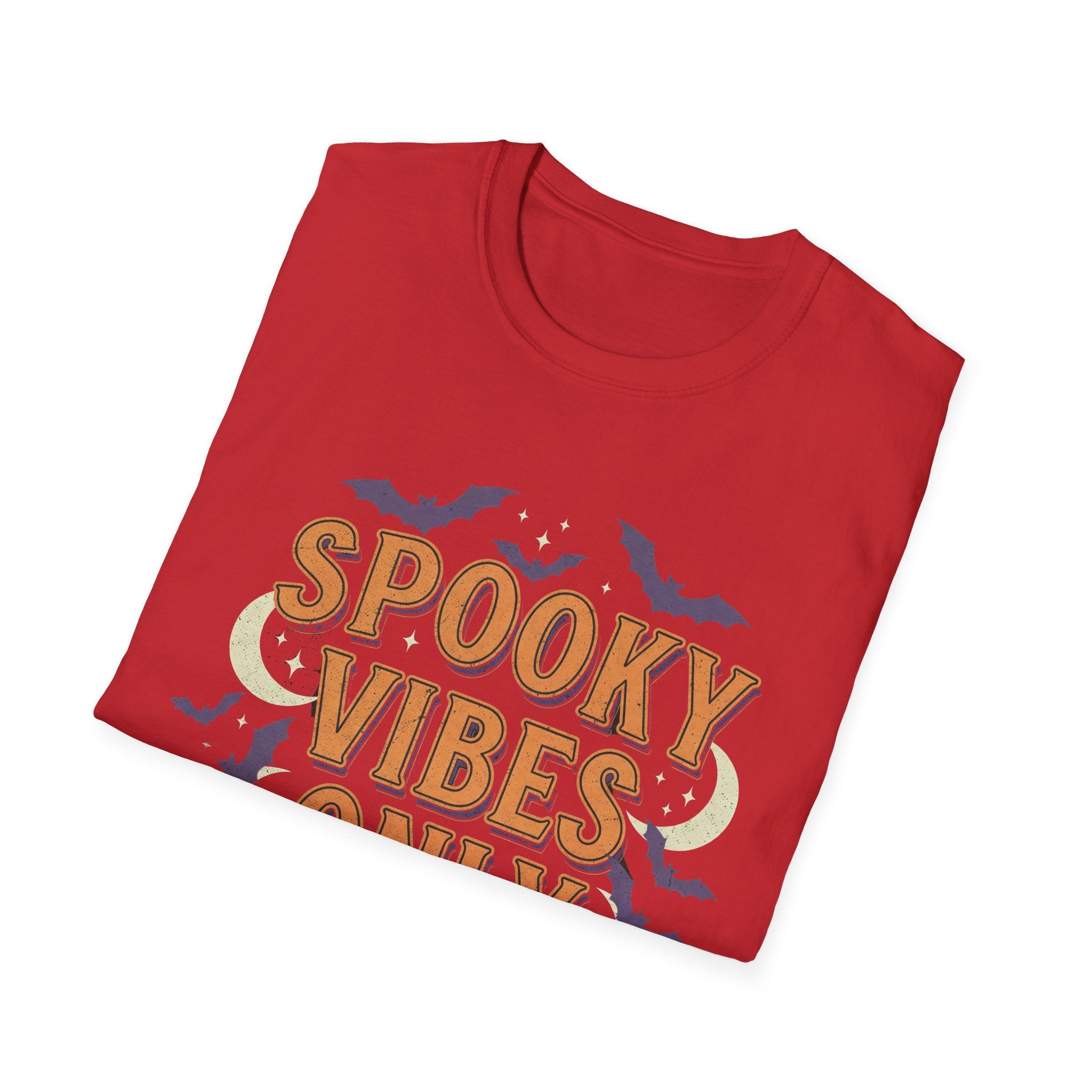 Spooky Vibes Only Unisex Softstyle T-Shirt | Halloween Tee, Autumn Apparel, Gift for Her, Unisex Shirt, Casual Wear, Spooky Season Fashion