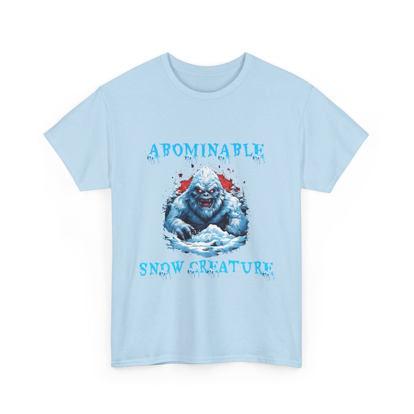 Unisex Heavy Cotton Tee - Abominable Snow Creature Graphic Tee