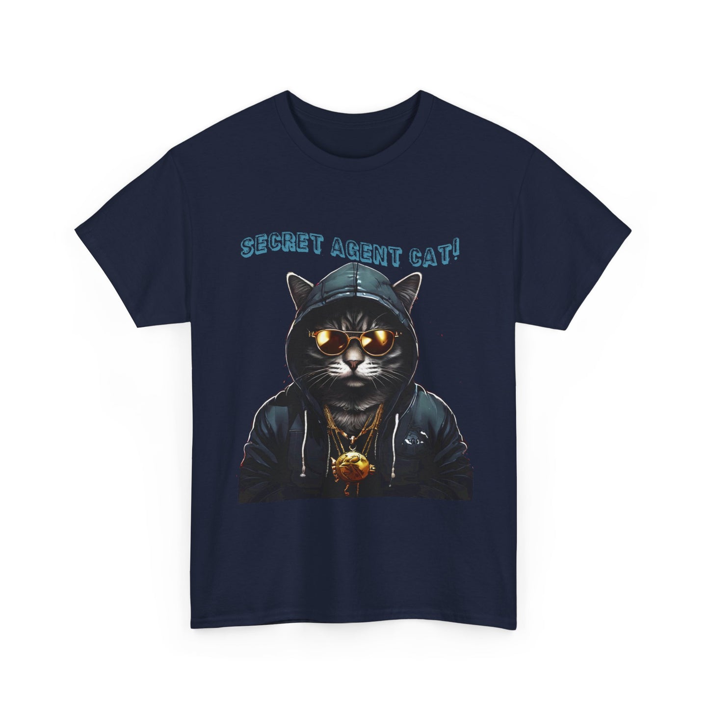 Secret Agent Cat Unisex Heavy Cotton Tee