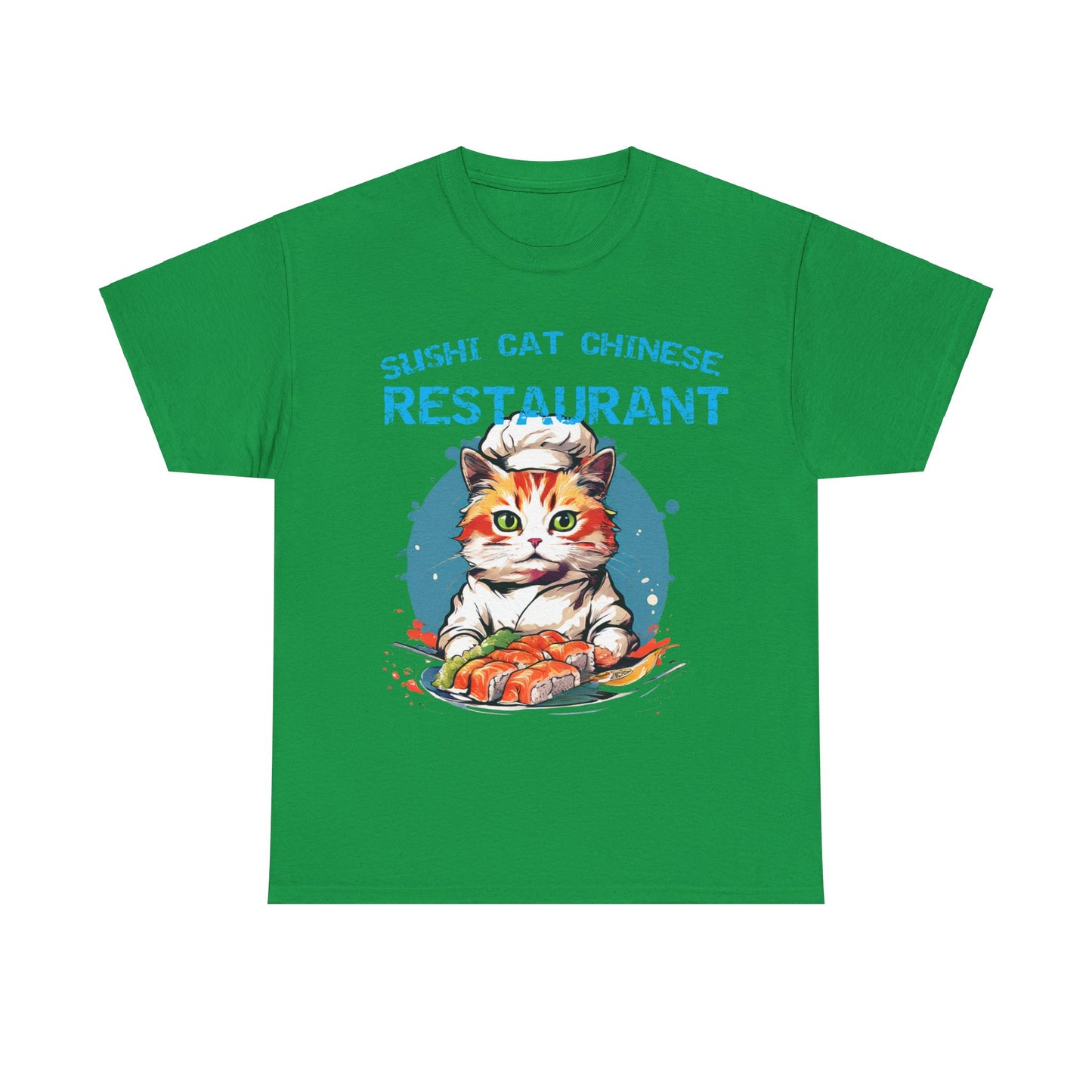 Sushi Cat Chinese Unisex Heavy Cotton Tee