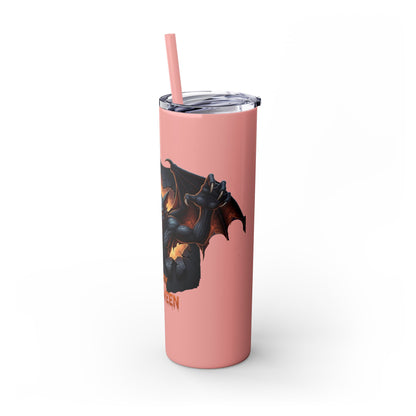Halloween Gargoyle Skinny Tumbler with Straw, Spooky Drinkware, Perfect for Parties, Fall Decor, Trick or Treat Gifts