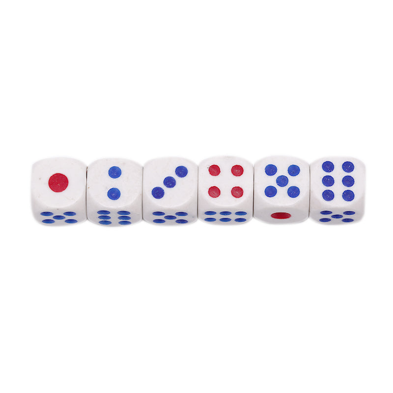 Red and blue dot ordinary dice