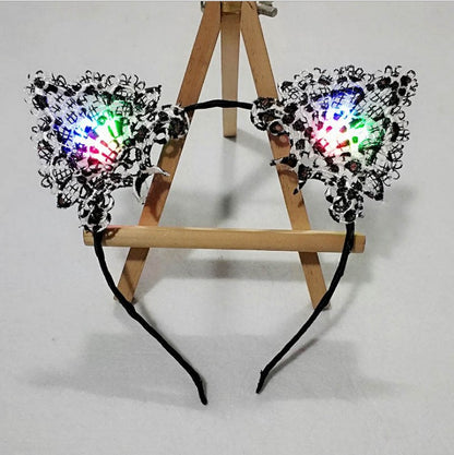 Glowing Hair Accessories Flashing Lights Cat Ears Headband