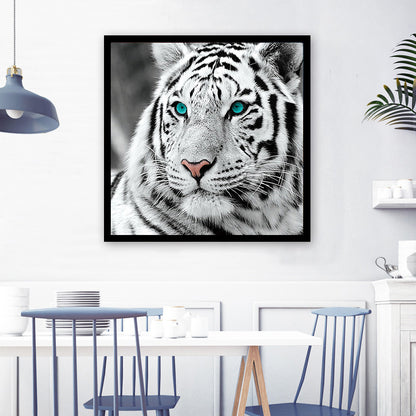 White Tiger Painting Full Square Diamond