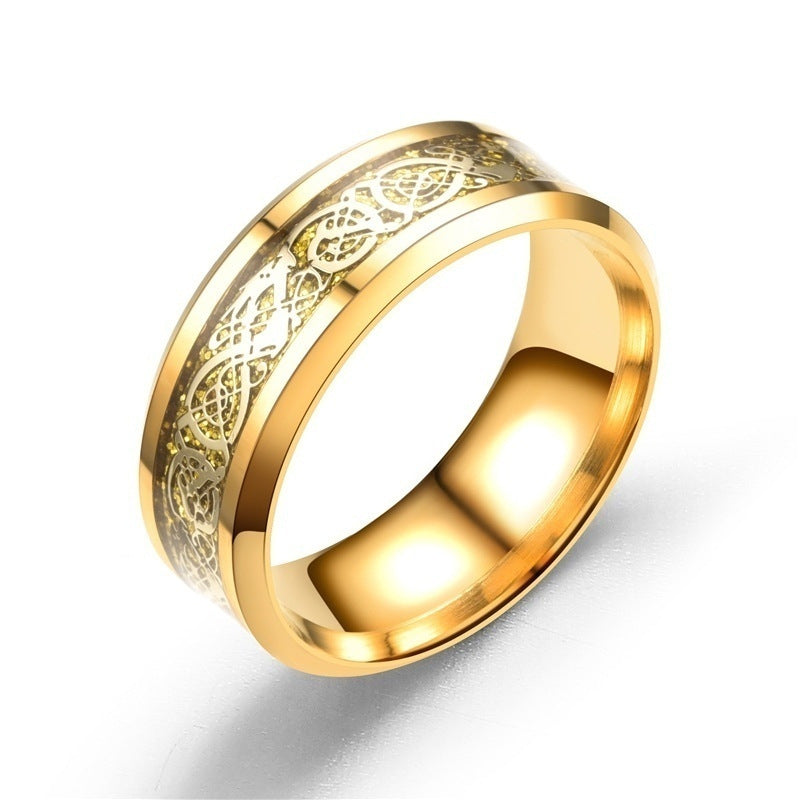 Gold Dragon Ring Inlaid With Zircon