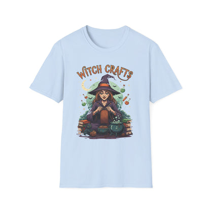 Witchcrafts Unisex Softstyle T-Shirt | Spooky Halloween Tee, Witchy Apparel, Gift for Witches, Retro Graphic Shirt, Autumn Fashion