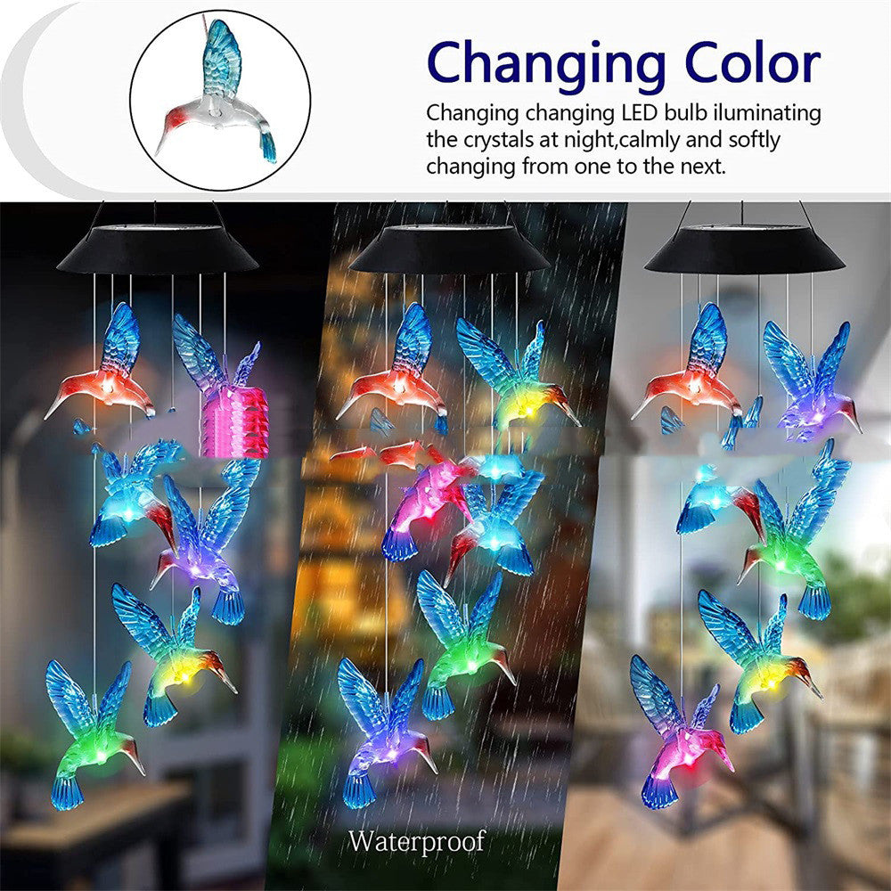 Outdoor Patio Solar Hummingbird Models Garden Decorative Lights