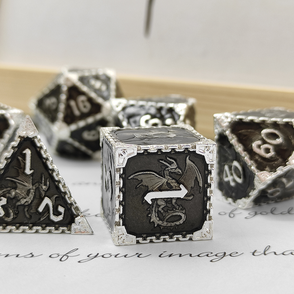 Metal Polyhedral Board Game Dice