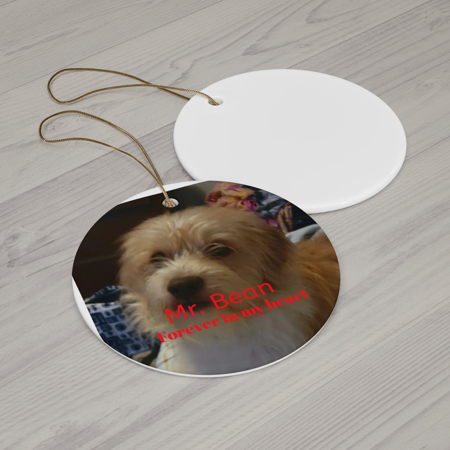 Personalized Pet Memorial Ceramic Ornament - Forever in My Heart - Star Shape