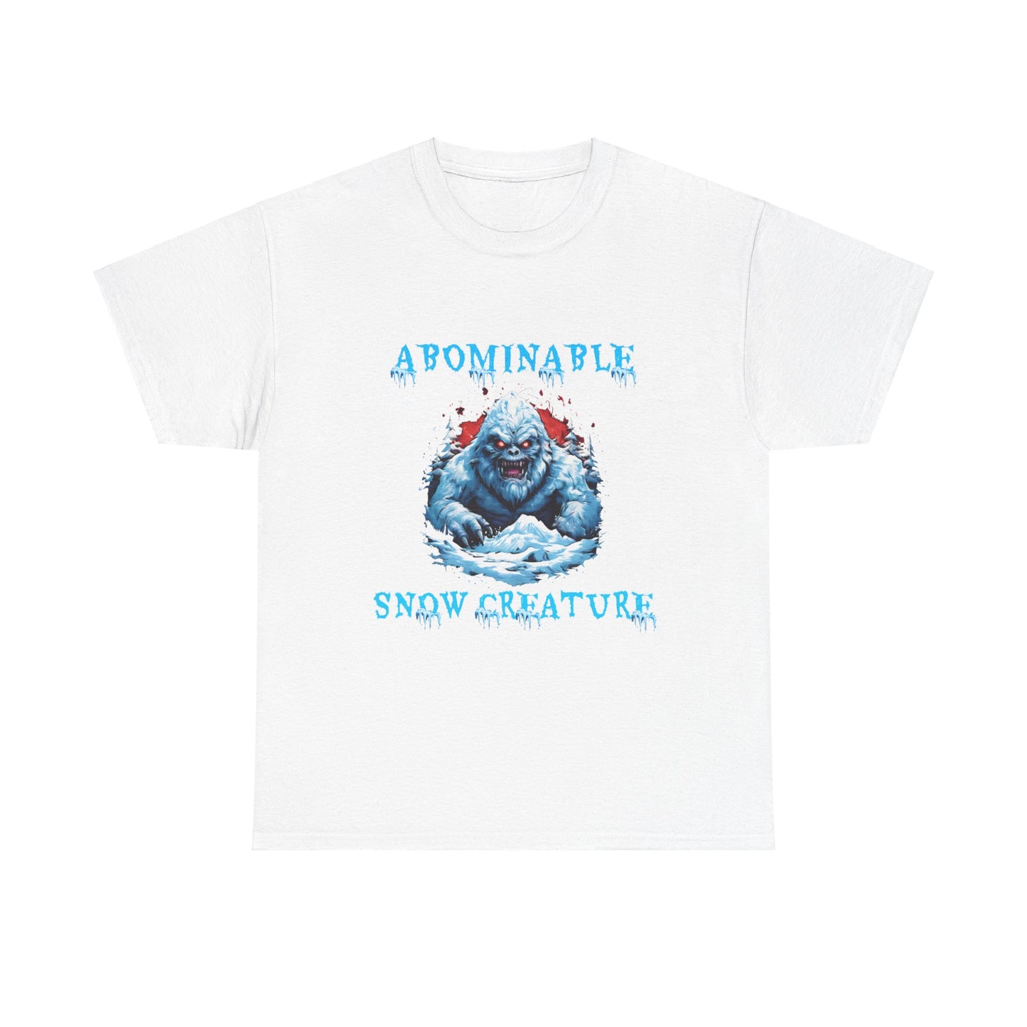 Unisex Heavy Cotton Tee - Abominable Snow Creature Graphic Tee