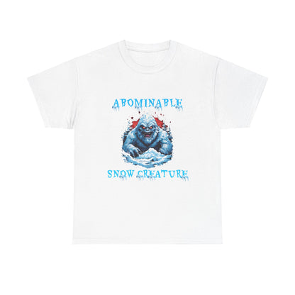 Unisex Heavy Cotton Tee - Abominable Snow Creature Graphic Tee