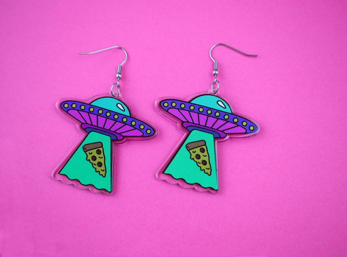 Acrylic Alien Earrings Spaceman Printed Earrings