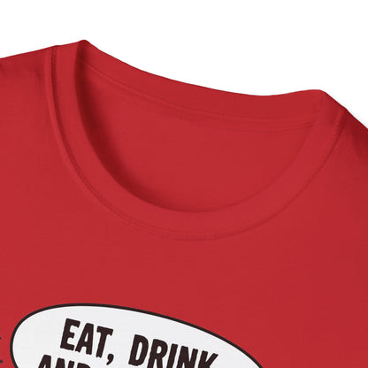 Halloween Vampire Eat Drink Be Scary T-Shirt, Unisex Cotton Tee, Spooky Graphic Tee, Costume Party Shirt, Gift for Halloween Lovers, Eat Drink Be Scary