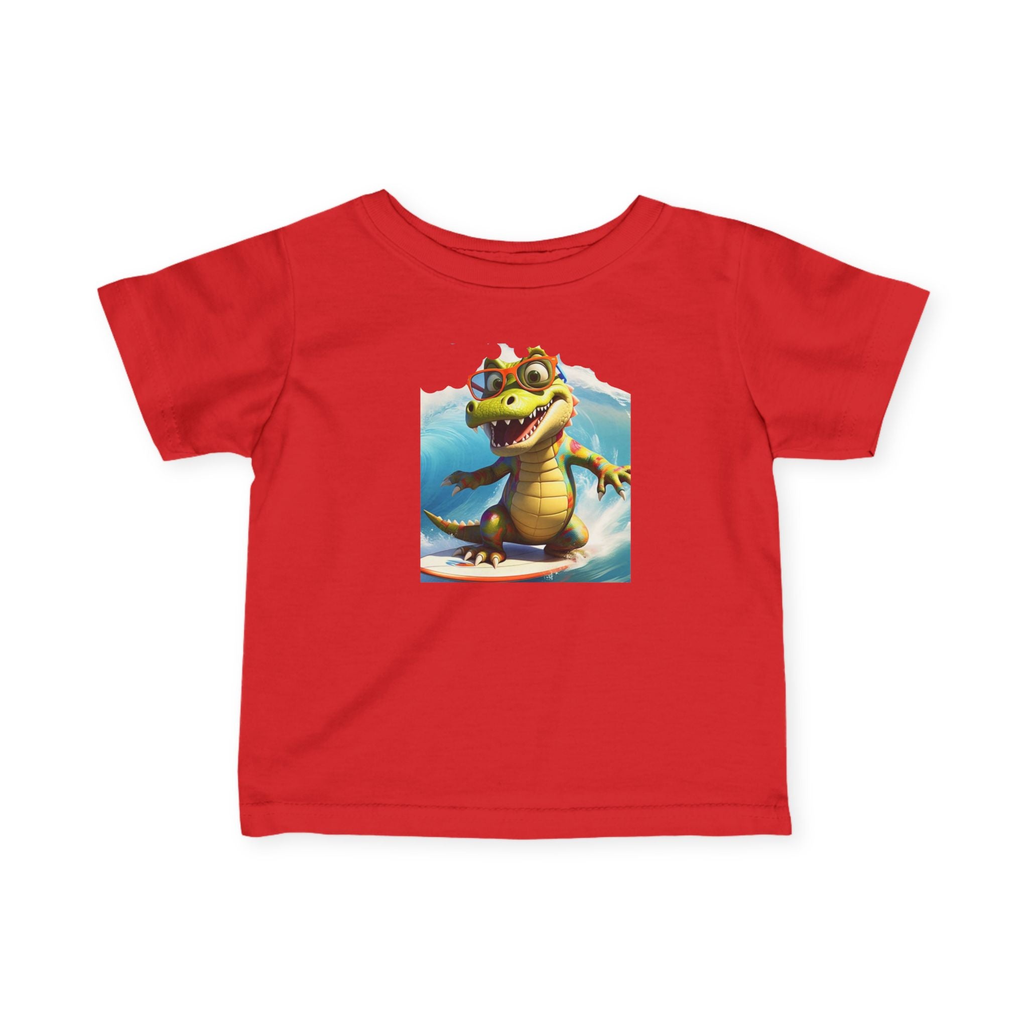 Cute Alligator Surfing Infant Tee - Perfect for Playtime & Summer Fun