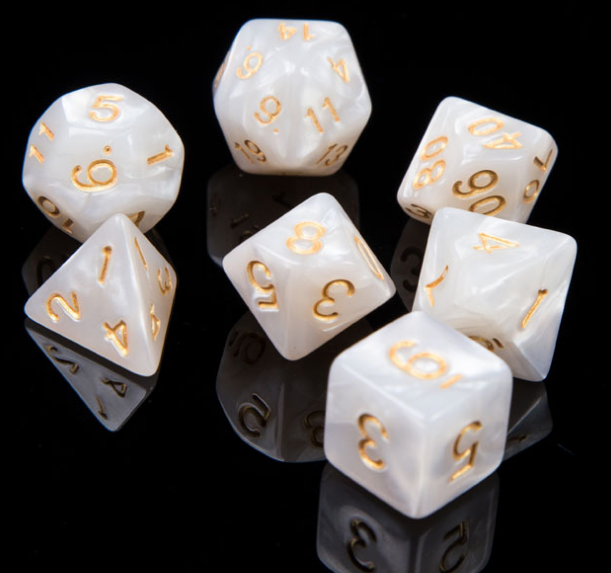 7 sets of multi faced digital dice.