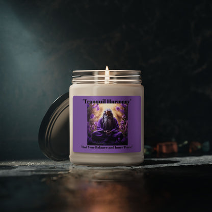 Meditative Zen Scented Soy Candle - 9oz - Lavender Aroma for Relaxation and Mindfulness