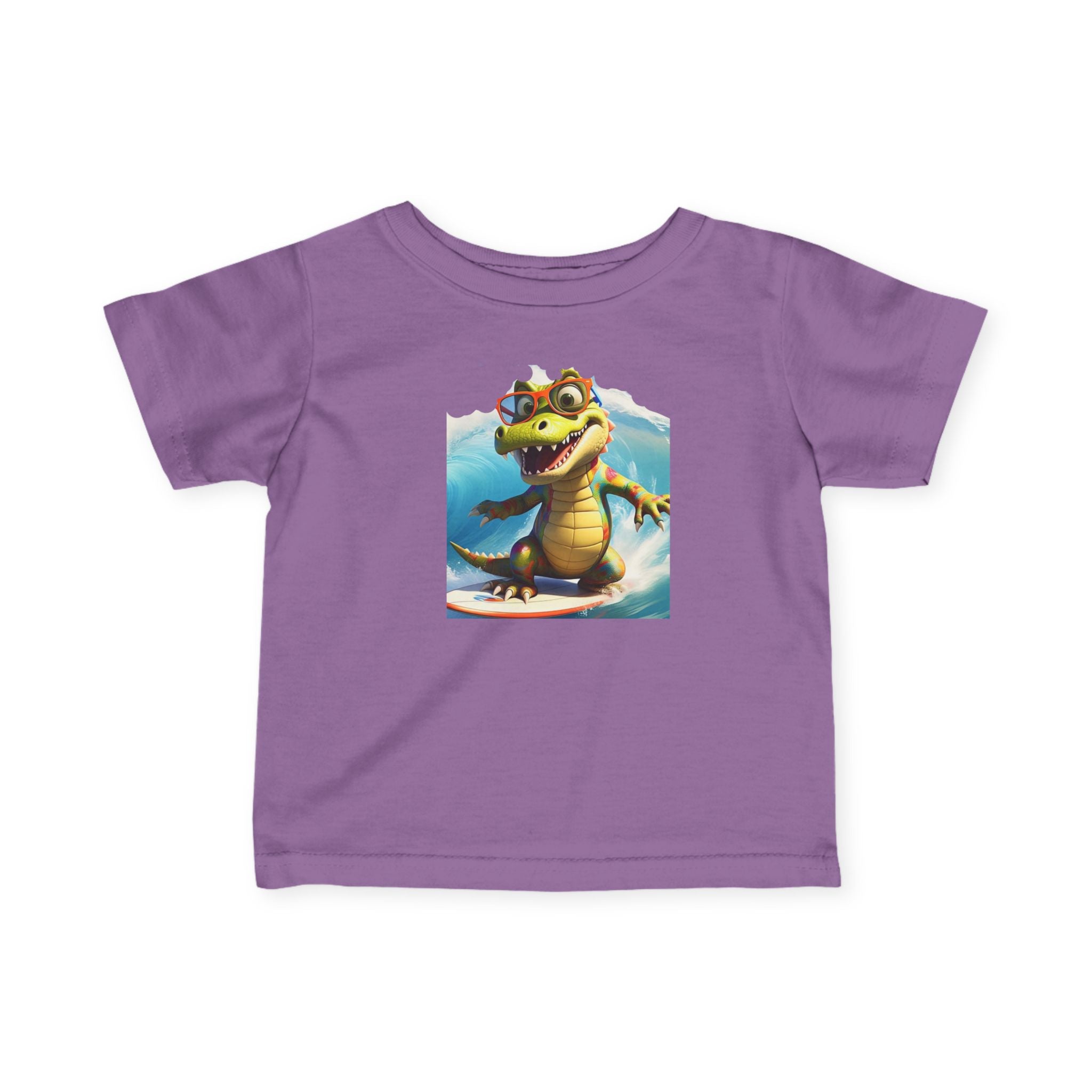 Cute Alligator Surfing Infant Tee - Perfect for Playtime & Summer Fun