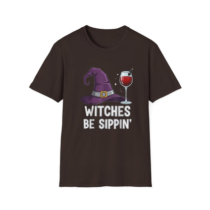 Witches Be Sippin' Unisex Softstyle T-Shirt | Spooky Season Tee, Halloween Gift, Witchy Apparel, Casual Wear, Festival Shirt