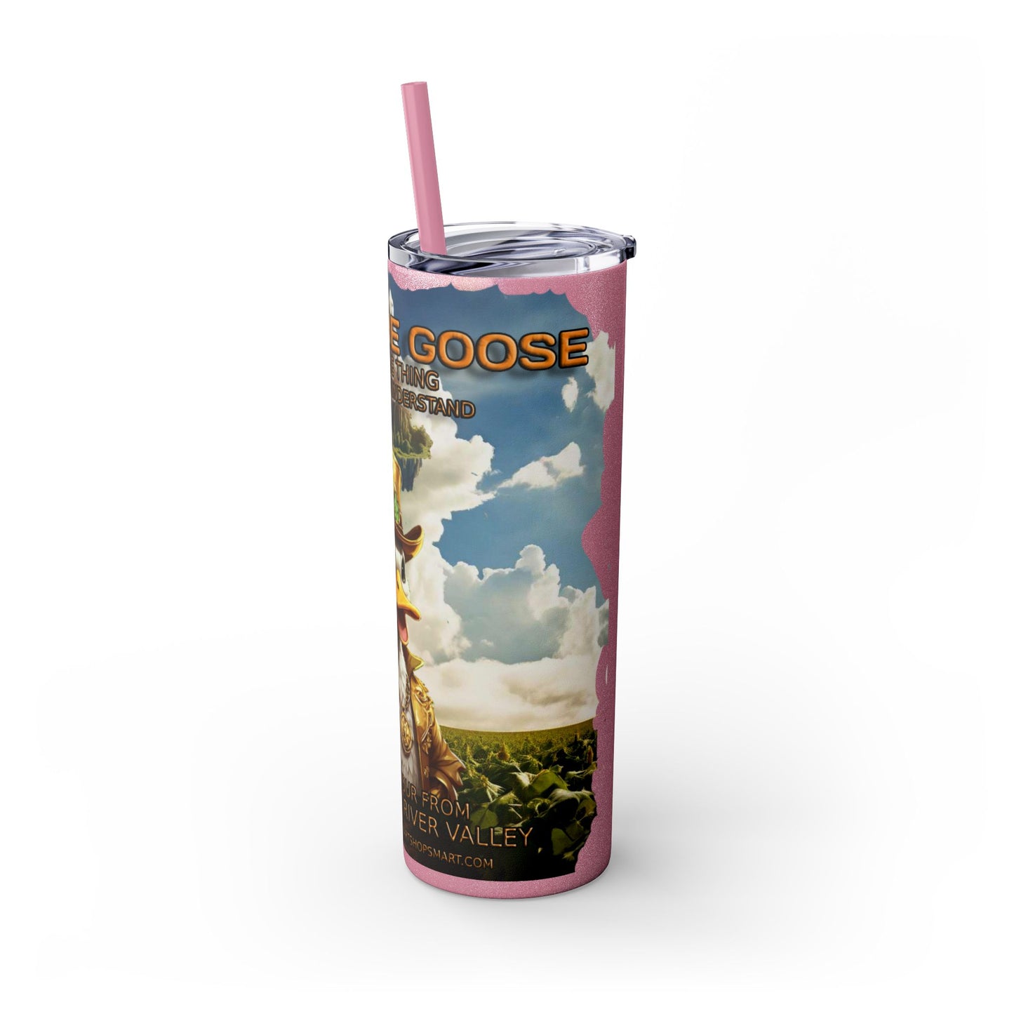 Lucky The Goose Skinny Tumbler with Straw, 20oz