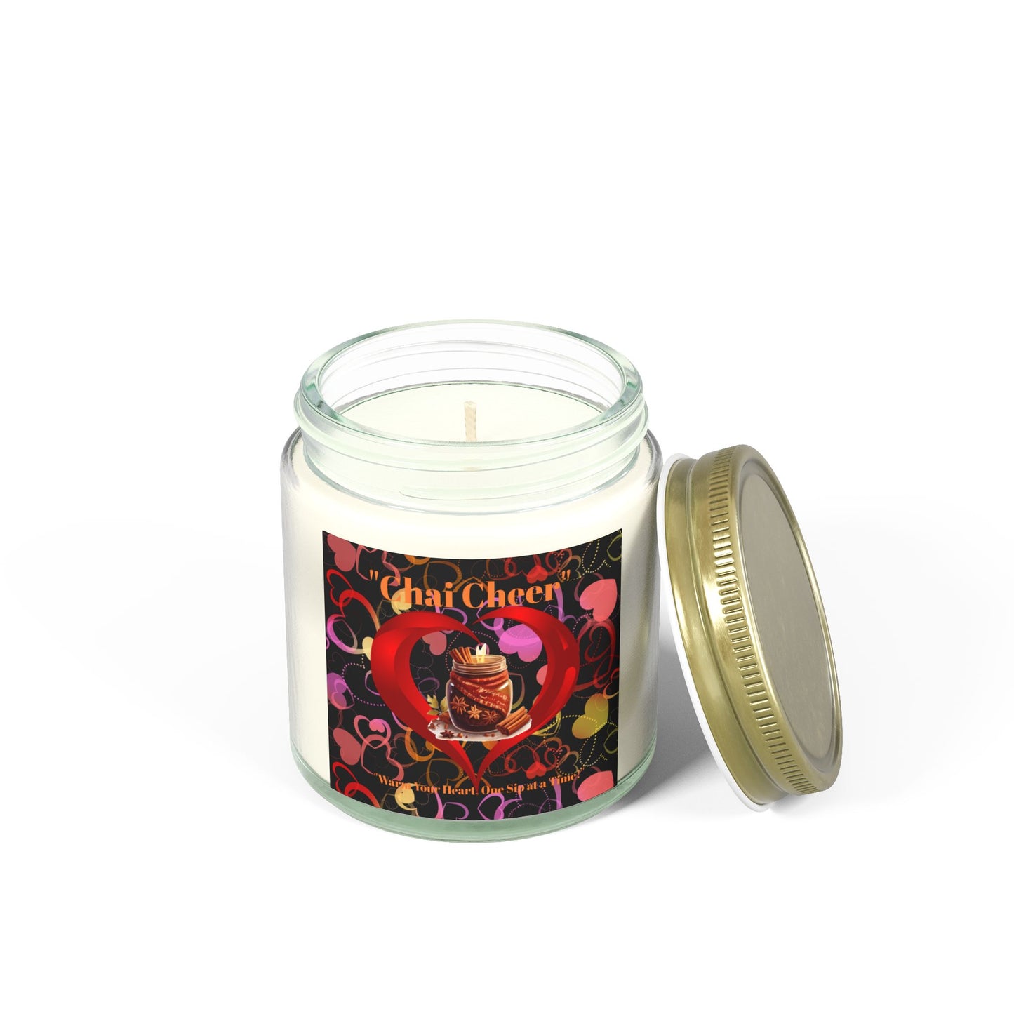 Chai Cheer Scented Candle - Coconut Apricot Wax (4oz, 9oz) - Perfect for Cozy Evenings and Celebrations