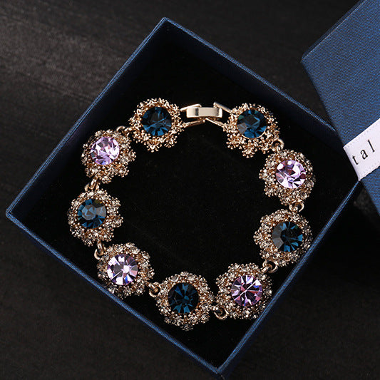 Super Flash Rhinestone Vintage Bracelet Women's Fashion Crystal