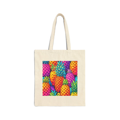 Rainbow pineapple Cotton Canvas Tote Bag