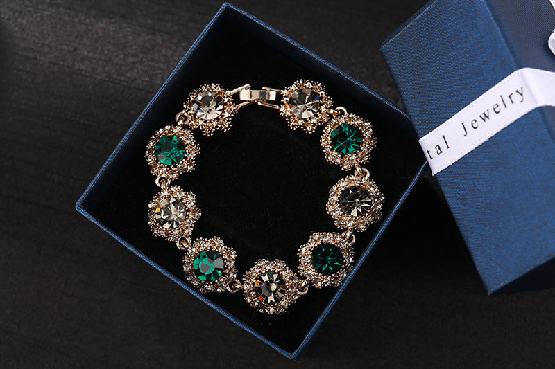 Super Flash Rhinestone Vintage Bracelet Women's Fashion Crystal