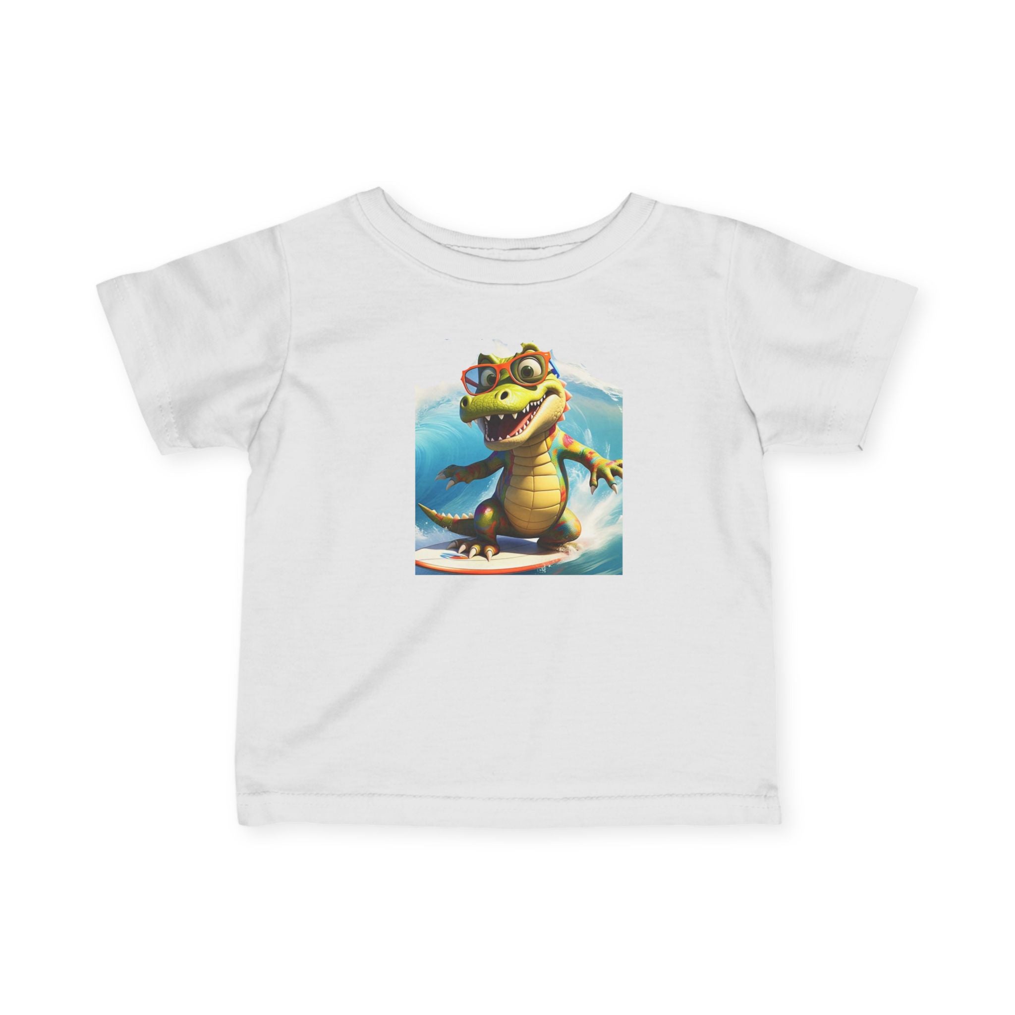 Cute Alligator Surfing Infant Tee - Perfect for Playtime & Summer Fun