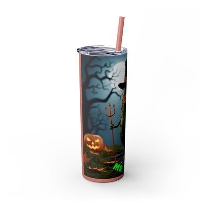 Halloween Mr. Pickle Tumbler, 20oz Skinny Tumbler with Straw, Fun for Parties, Trick or Treat, Kids Gift, Spooky Decor