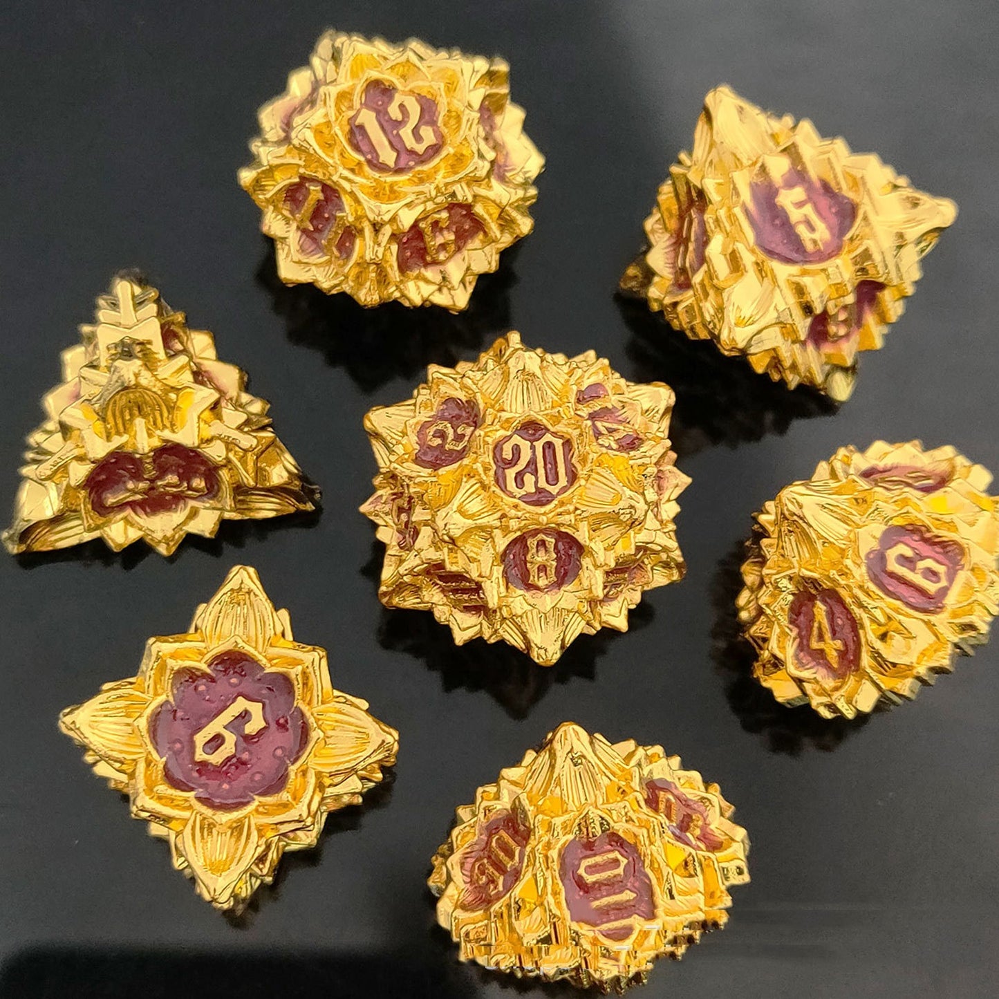 Metal Lotus Polyhedron Dice