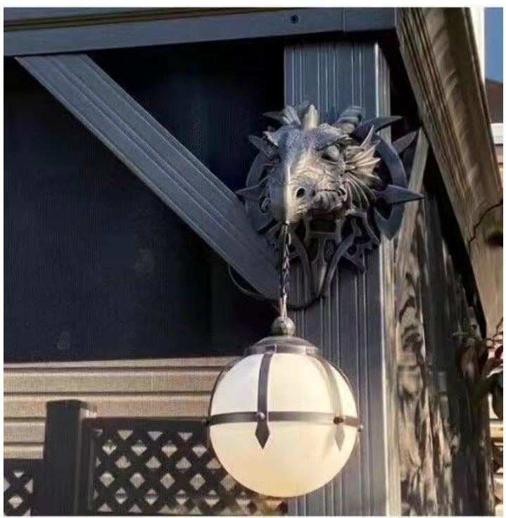 Dragon Head holding a LED lighted orb in its mouth