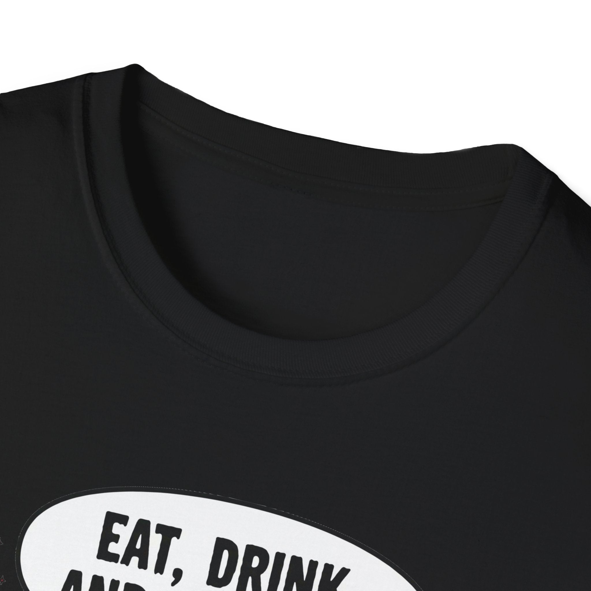Halloween Vampire Eat Drink Be Scary T-Shirt, Unisex Cotton Tee, Spooky Graphic Tee, Costume Party Shirt, Gift for Halloween Lovers, Eat Drink Be Scary