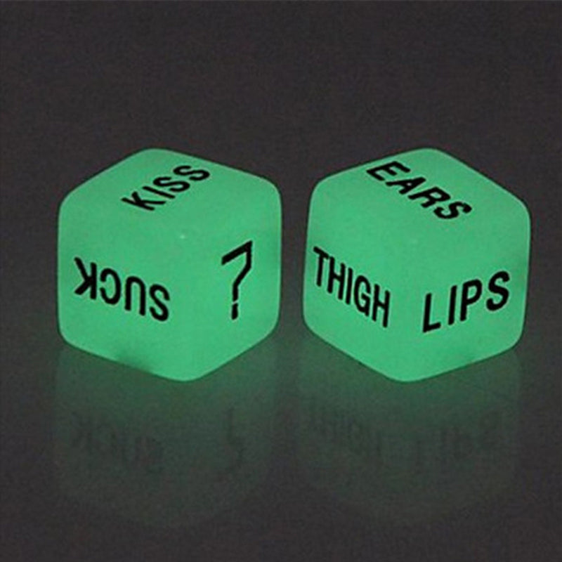 Couple Luminous English Engraving Dice