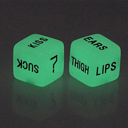 Couple Luminous English Engraving Dice