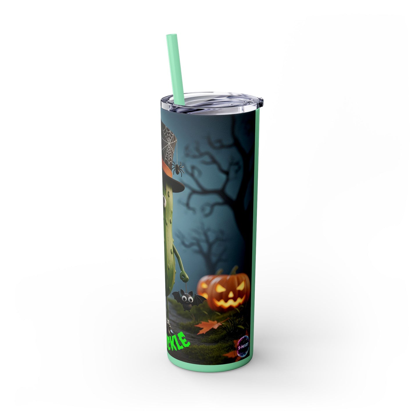 Halloween Mr. Pickle Tumbler, 20oz Skinny Tumbler with Straw, Fun for Parties, Trick or Treat, Kids Gift, Spooky Decor