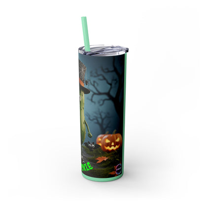 Halloween Mr. Pickle Tumbler, 20oz Skinny Tumbler with Straw, Fun for Parties, Trick or Treat, Kids Gift, Spooky Decor