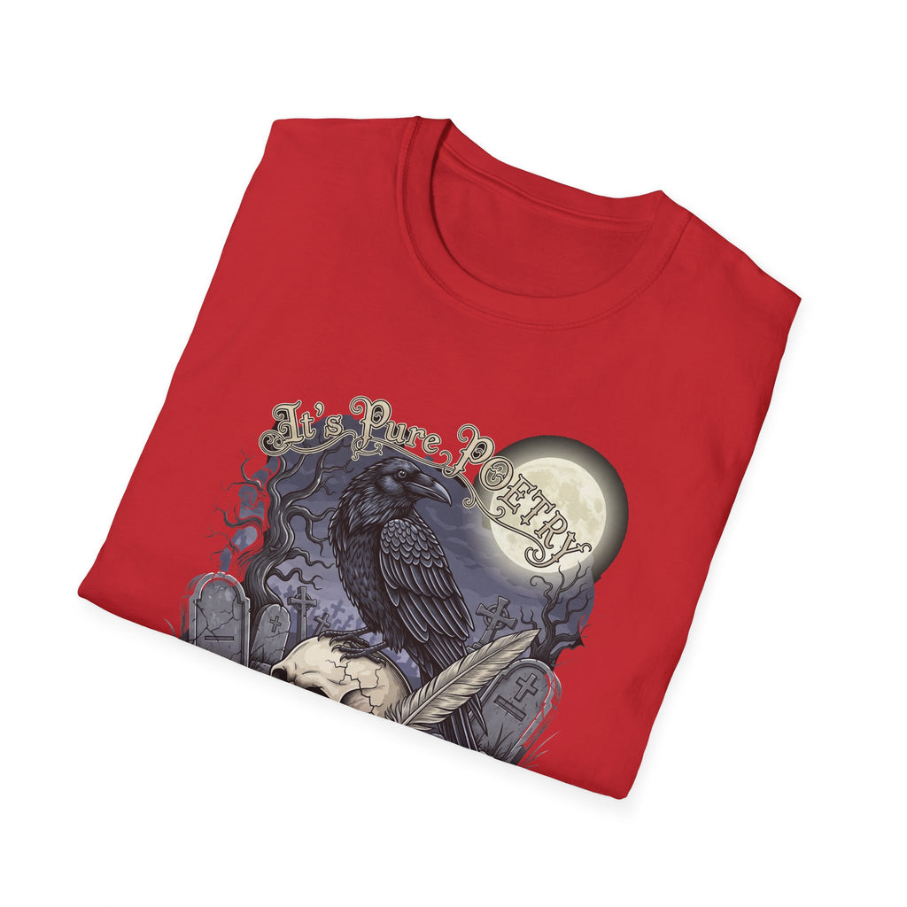 Gothic Its Pure POEtry  Graphic T-Shirt, Unisex Softstyle Tee for Halloween, Horror Fans, Casual Wear, Gift for Occasions