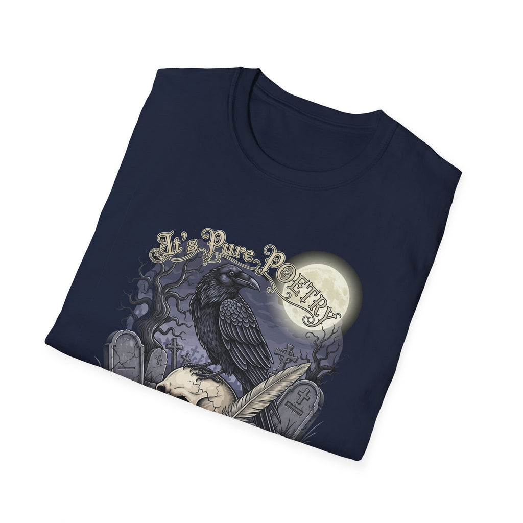 Gothic Its Pure POEtry  Graphic T-Shirt, Unisex Softstyle Tee for Halloween, Horror Fans, Casual Wear, Gift for Occasions