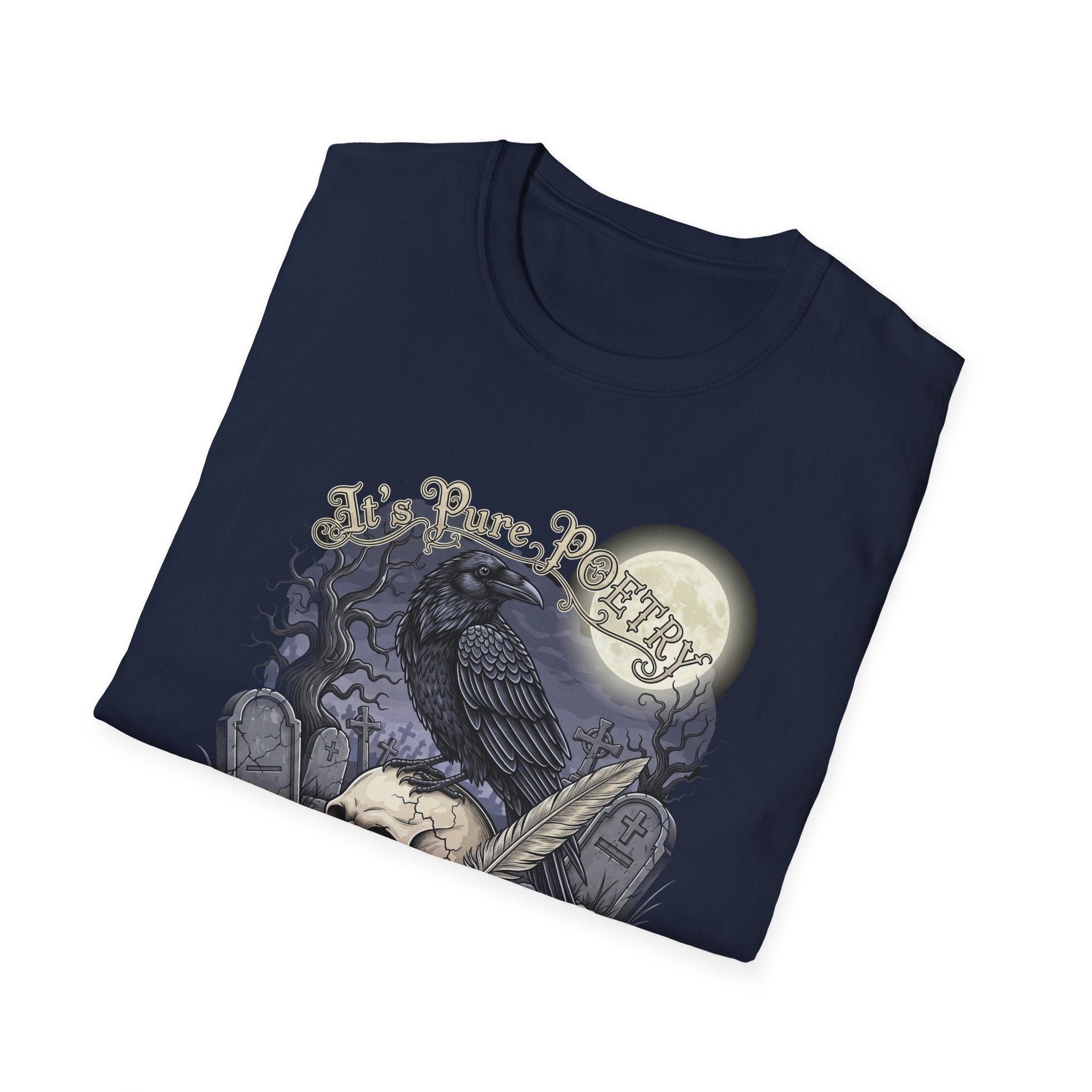 Gothic Its Pure POEtry  Graphic T-Shirt, Unisex Softstyle Tee for Halloween, Horror Fans, Casual Wear, Gift for Occasions