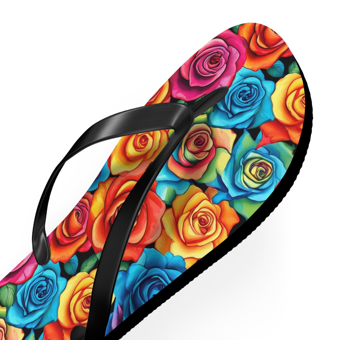 Rainbow Roses Flip Flops