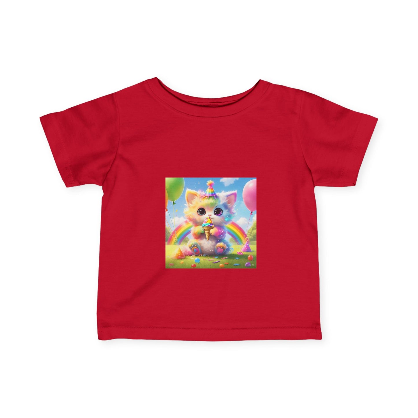 Rainbow Kitten Infant Tee - Cute and Colorful Baby Shirt for Playtime