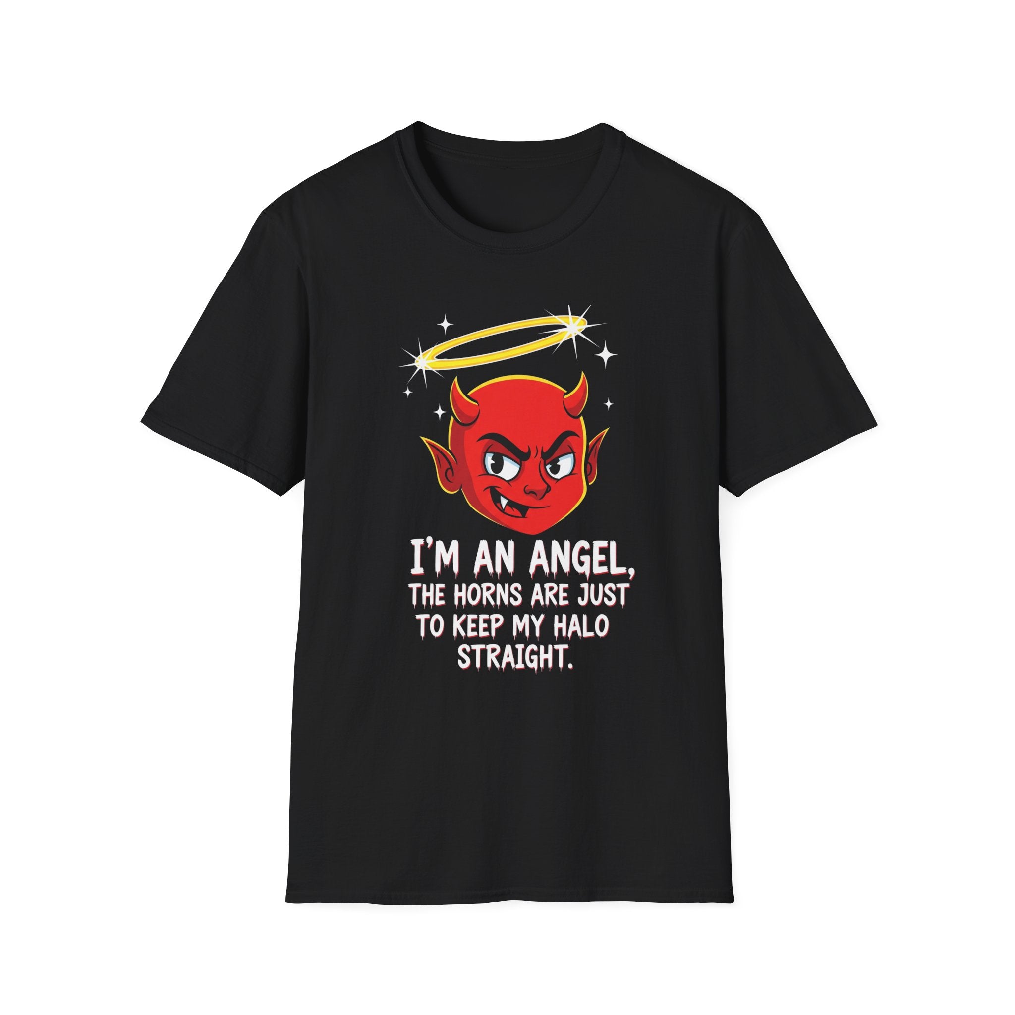 Angel and Devil Unisex T-Shirt, Funny Graphic Tee, Cute Character Shirt, Gift for Friends, Casual Wear, Birthday Gift