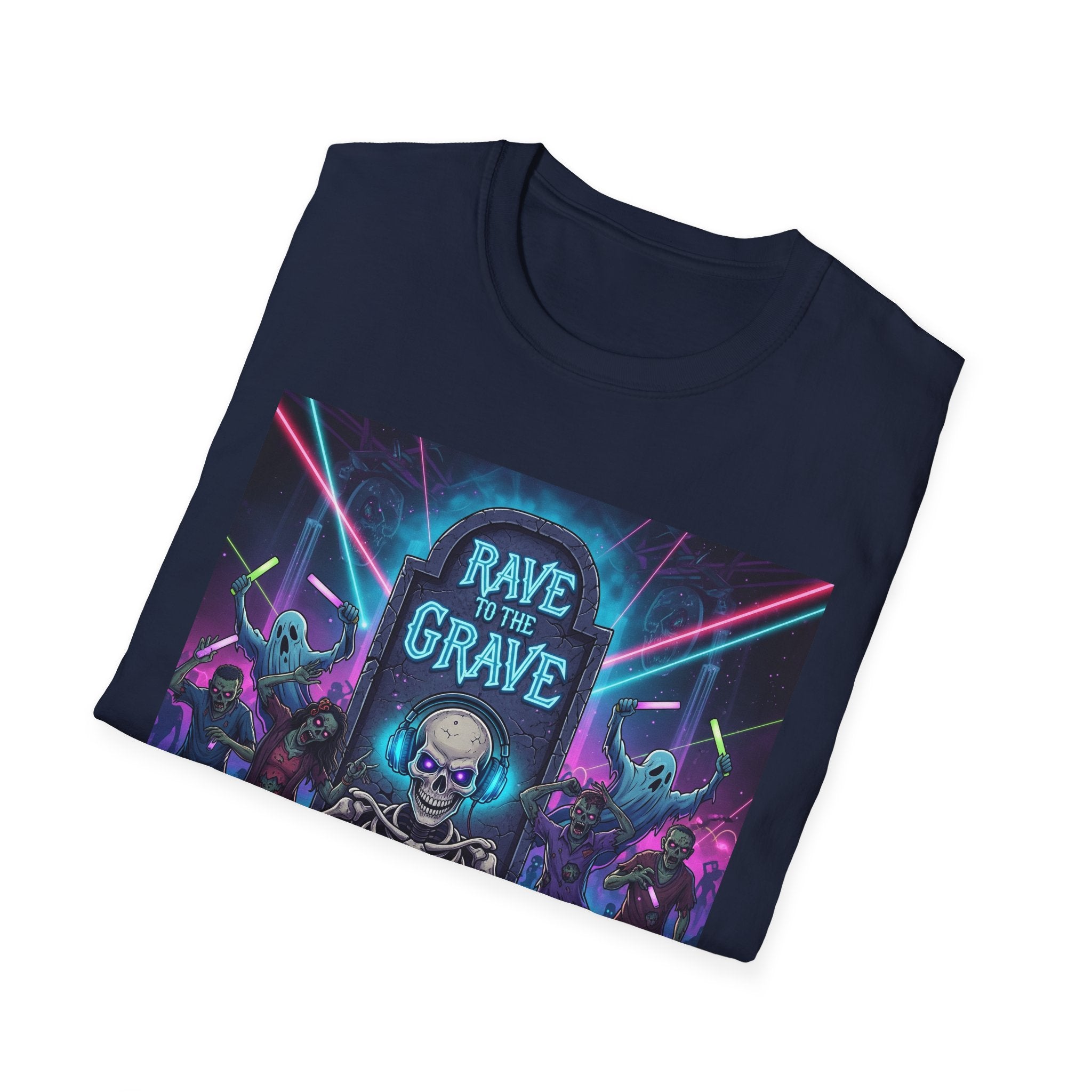 Rave to the Grave T-Shirt | Unisex Graphic Tee, Festival Wear, Halloween Costume, Edgy Apparel, Music Lovers